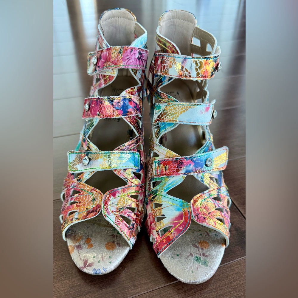 Vibrant Multicolor Strappy Sandals